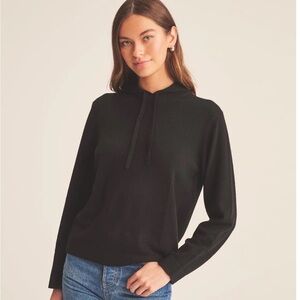 EUC NADAAM Cashmere Black Hoodie Sweater. Size XL.